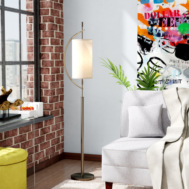 Nichol 66'' Antique Brass Traditional Floor Lamp