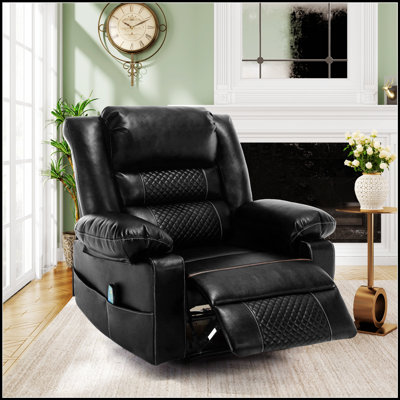 Fauteuil inclinable manuel respirant en cuir avec massage et chauffage pour une détente ultime
