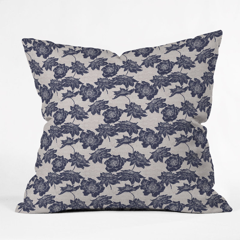 Floral Throw Pillow, 16" x 16"