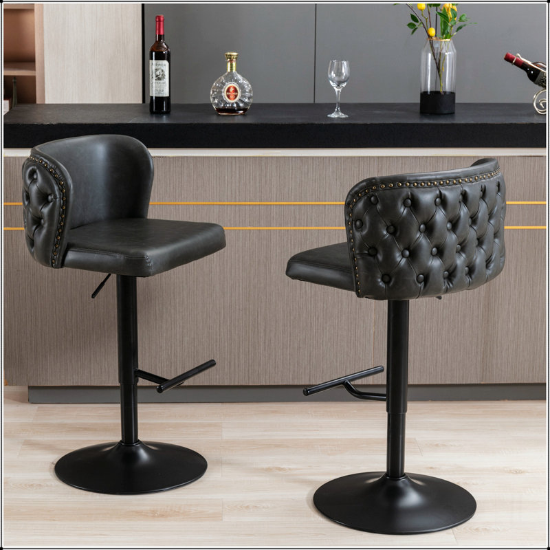 Tabourets de bar pivotants à hauteur réglable, tabourets de bar rembourrés en polyuréthane moderne