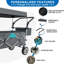 Wagon pliable à pousser et tirer avec auvent amovible, gris