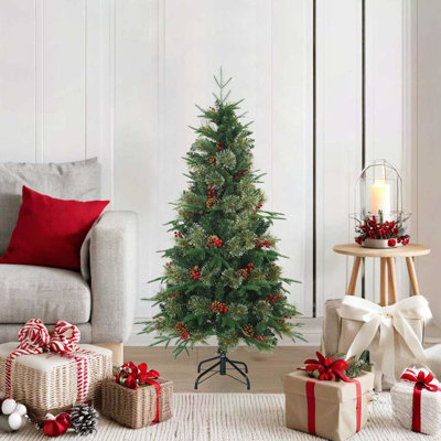  Artificial Hinged Christmas Tree Green PVC, PE and Steel