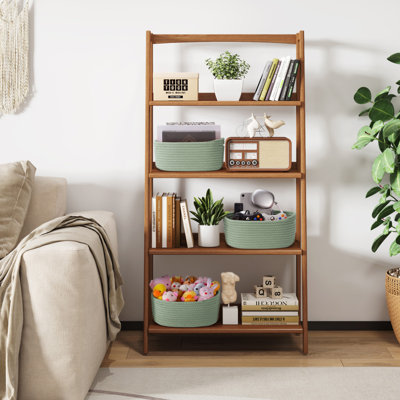 6 Pack Woven Baskets For Storage, Cotton Rope Baskets Cube Storage Bins, Cute Small Shelf Baskets For Organizing, Round Storage Box Caddy For Closet, Living Room, Bedroom, Playroom,