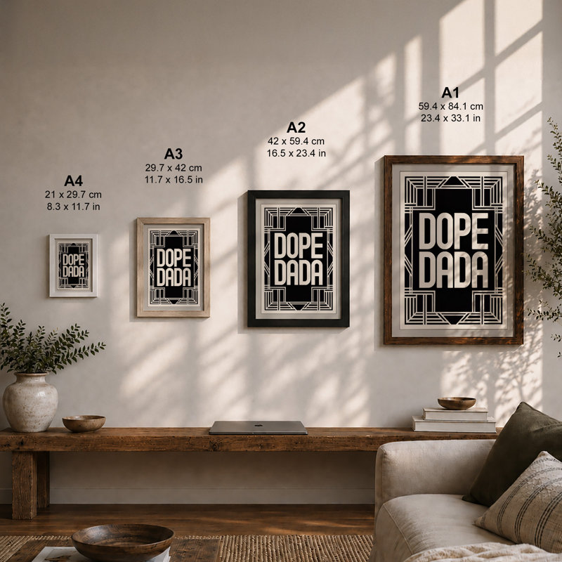 Dope Dada Art Deco - Print, A2 - 59.4 x 42.0 cm, Oak