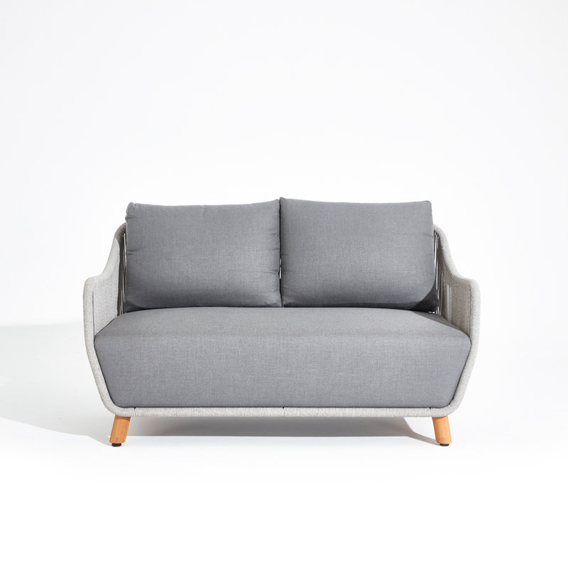 Sewole 57.5'' Wide Reversible Metal Loveseat with Cushions