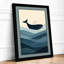 Whale at Surface Coastal - Framed Print-261969672-261969669