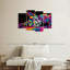 Multicoloured Abstract Cat Multi Piece Canvas Print-605642604