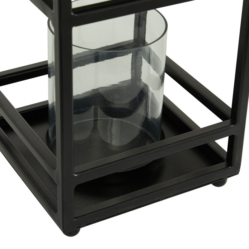 Leora Iron Tabletop Candle Lantern, 15.5" H x 8.25" W x 8.3" D