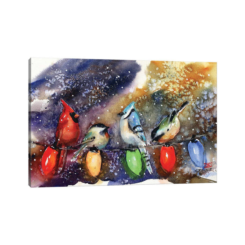 Holiday Chirpers by Dean Crouser - Print on Canvas, 66.04 cm H x 45.72 cm W x 3.175 cm D, Wrapped Canvas