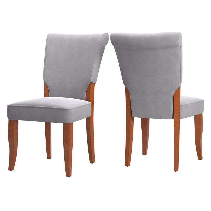 Chaise d'appoint Aukeem, Velours gris
