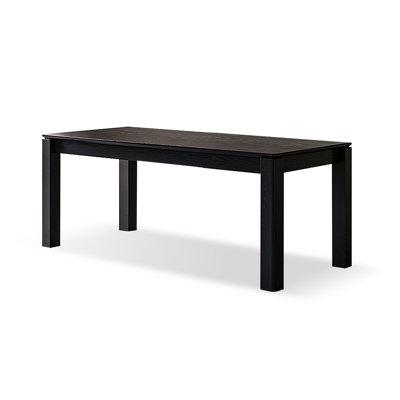 Black Rectangular Solid Wood Butterfly Leaf Dining Table