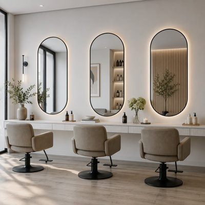 Miroir mural de salle de bain 48 po x 24 po, miroir mural encadré pour la salle de bain, suspendu vertical ou horizontal, miroir HD moderne pour la chambre à coucher, vestibule