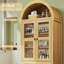 Vitrine arquée avec tiroirs et tablettes réglables-78710541