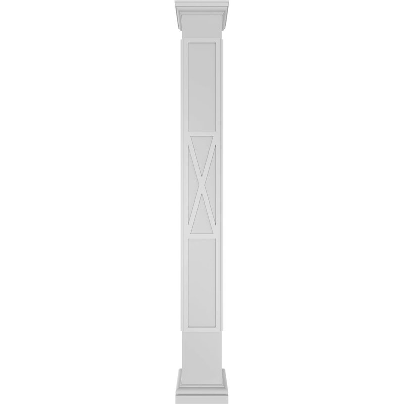 Colonne carrée de style campagnard classique non-effilée Craftsman, H 120 po x l 9,625 po x P 9,625 po
