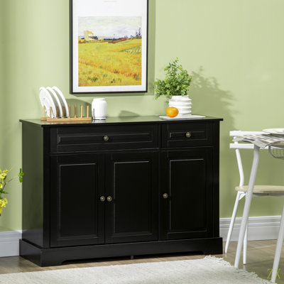 Buffet, armoire de cuisine moderne avec 2 tiroirs et tablettes réglables