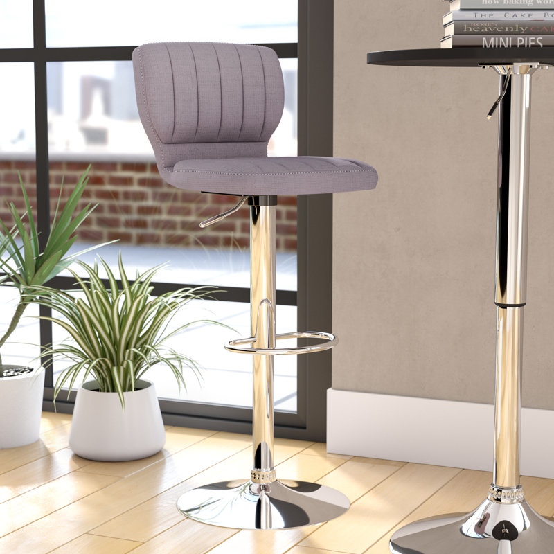 Tabouret pivotant à hauteur réglable Troutville, Tissu noir