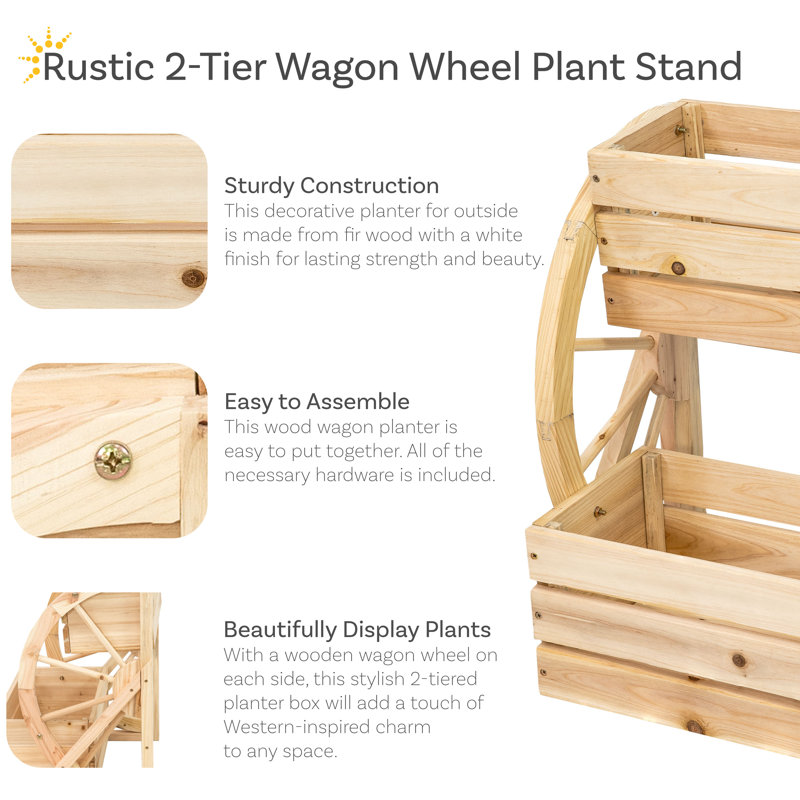 Support pour plante en bois Brenda, Naturel