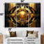 «Sharp Gold and Black Geometric Wonders I», ensemble d'art mural sur toile géométrique-107740661-107740663