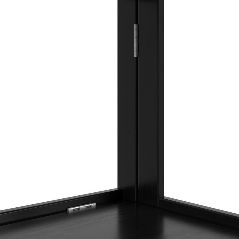 Bibliothèque pliante en bois massif, Noir, H 63 po x l 32,6 po x P 14 po