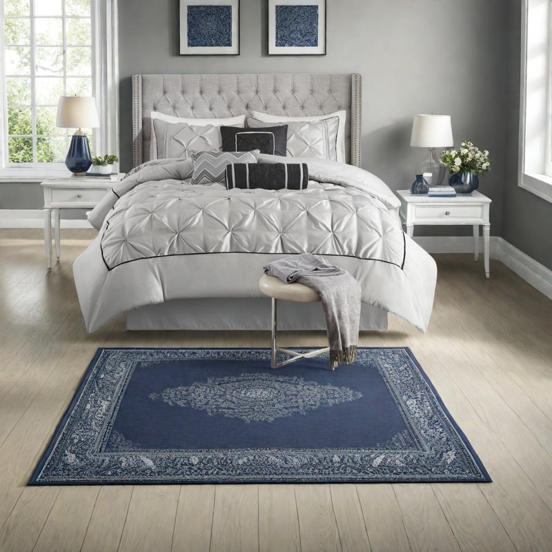 Ensemble de literie capitonné gris élégant, tissu en polyester, décor de chambre à coucher moderne