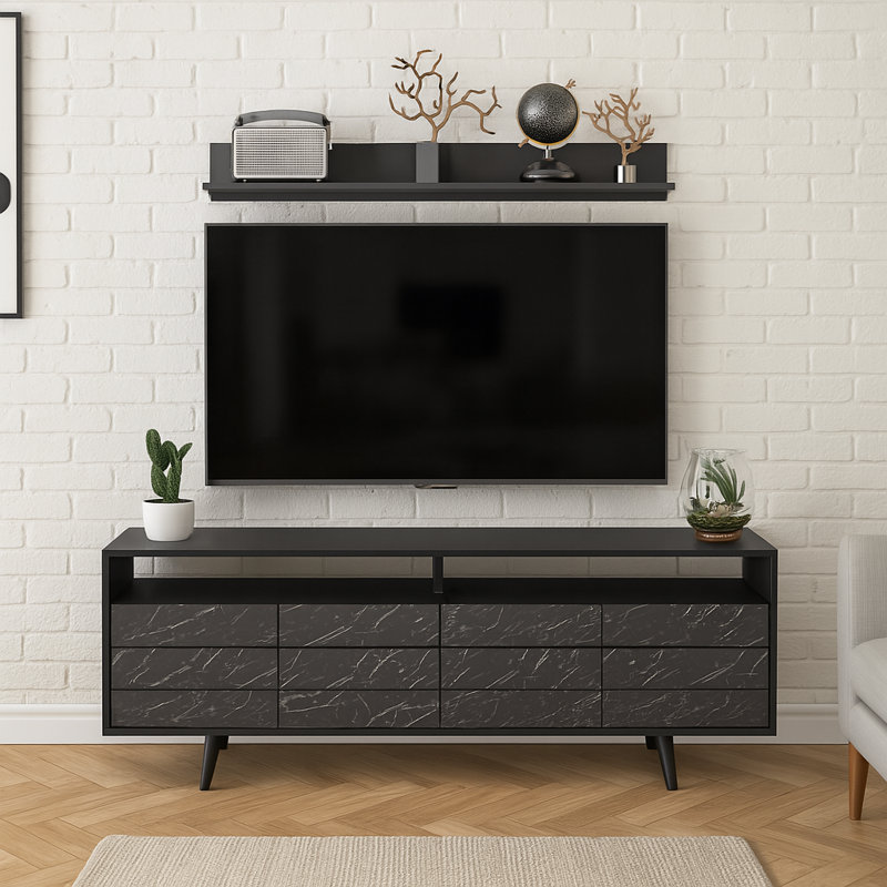 Perlis TV Stand for TVs up to 75", Black