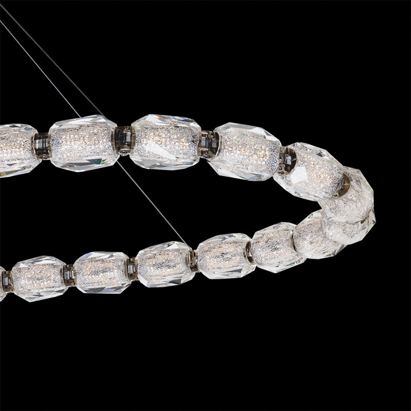 Seduction 32 Light Crystal LED Pendant, Polished Nickel