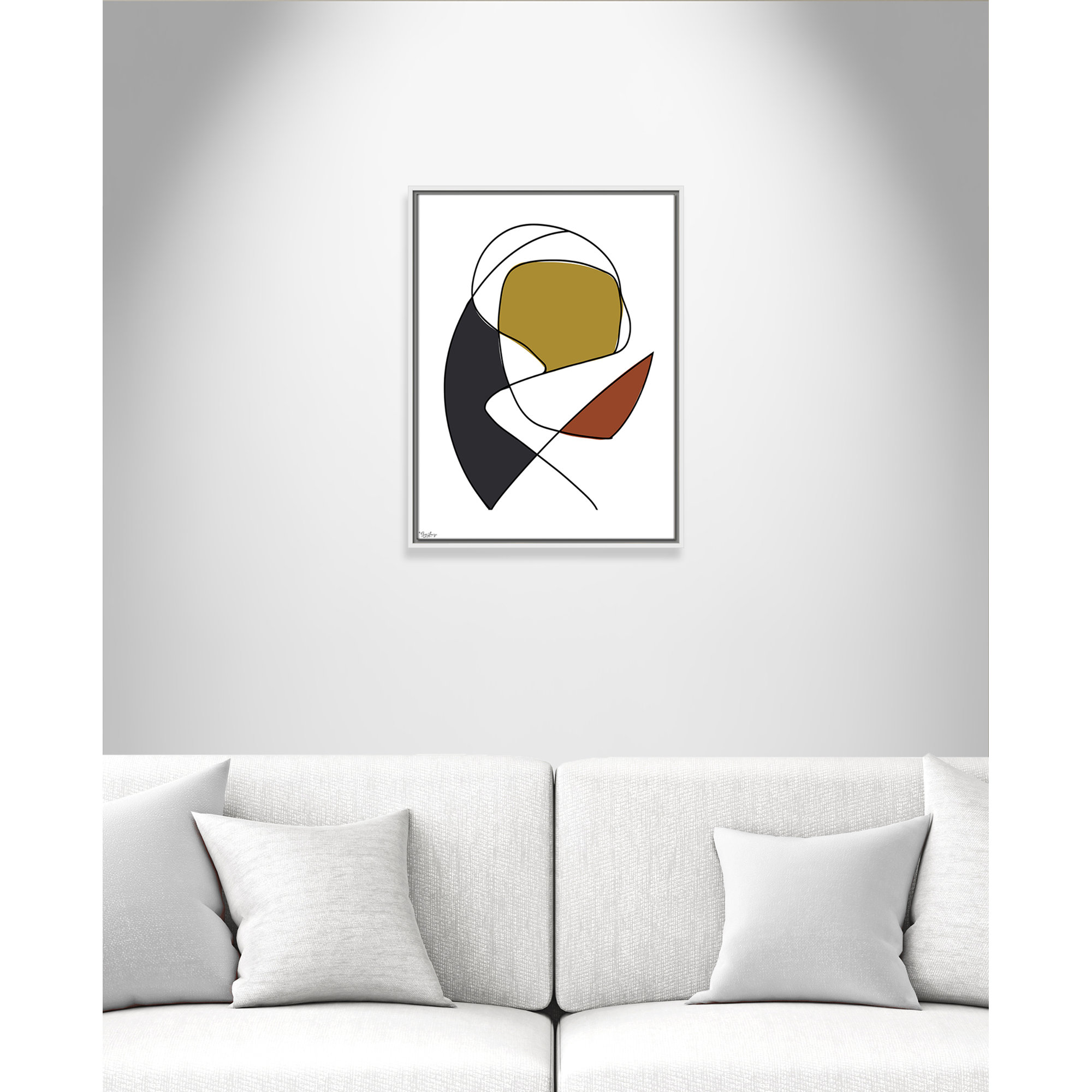 Abstract Tribeca 3, White, 25.5" H x 19.5" W x 2" D