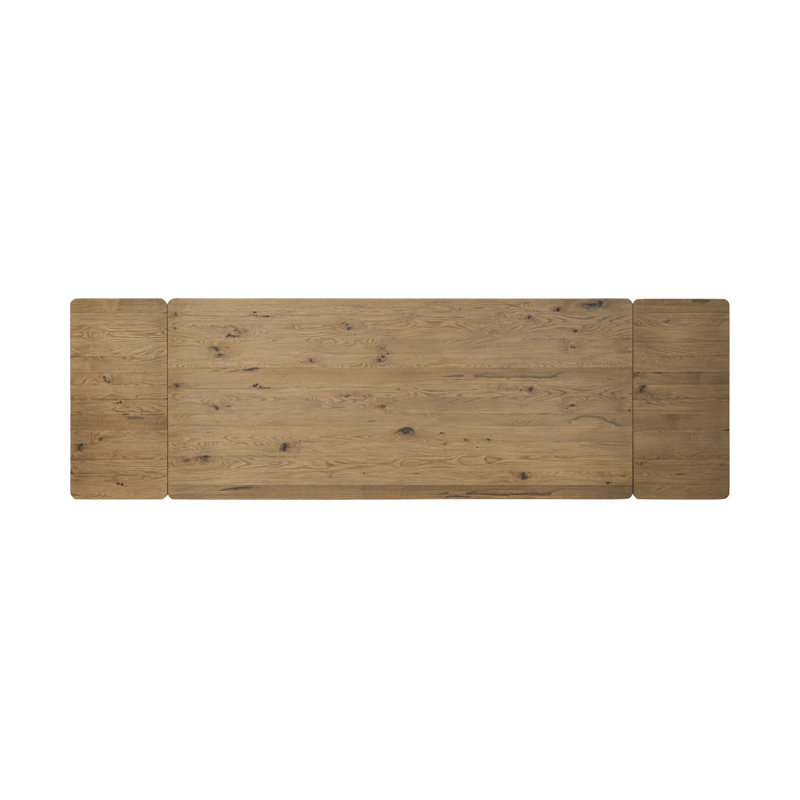Noeline Solid Oak Dining Table, Resawn Worn, 30'' H x 96'' W x 96'' D