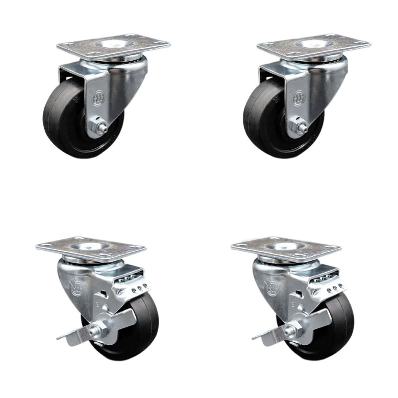 4 Piece Soft Rubber Caster Set