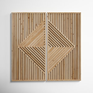 2 Piece Bohemian Wood Wall Décor Set
