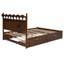 Lit plateforme avec rangement en bois, 2 grands tiroirs, lit gigogne, un ensemble de prises et ports USB-1668139072