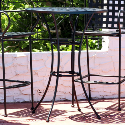 Mariapaula 30" Round Wrought Iron Patio Bar Table