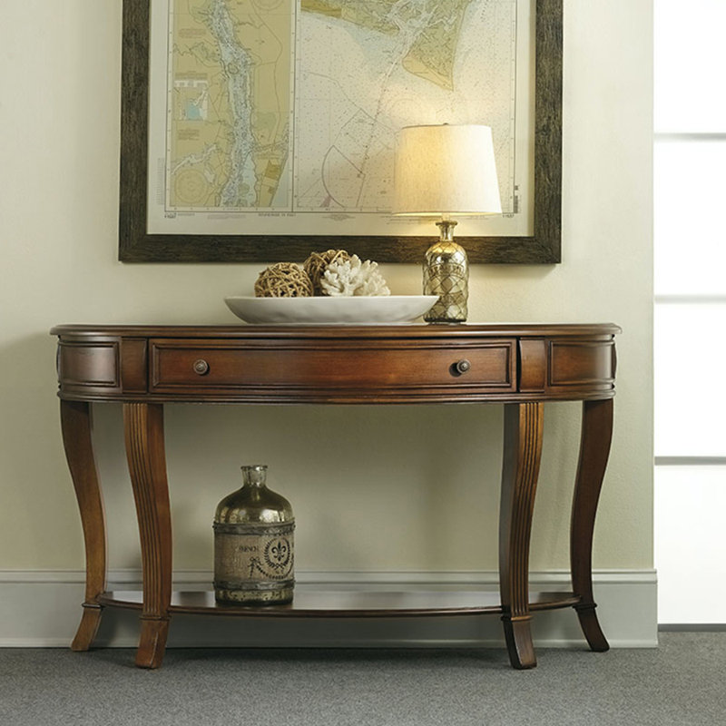Console américaine de style rétro brun, H 33,5 po x l 55,1 po x P 17,7 po