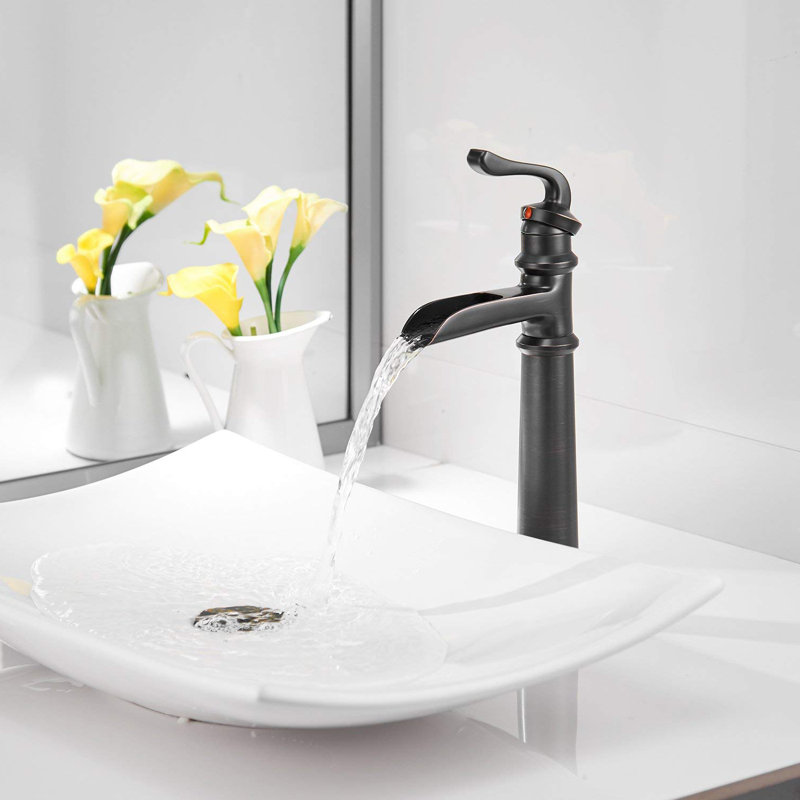 Robinet de lavabo vasque avec ensemble de drain, Noir