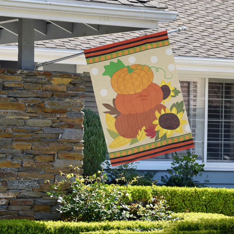 Citrouilles et tournesols, drapeau d'automne, H 40 po x l 28 po