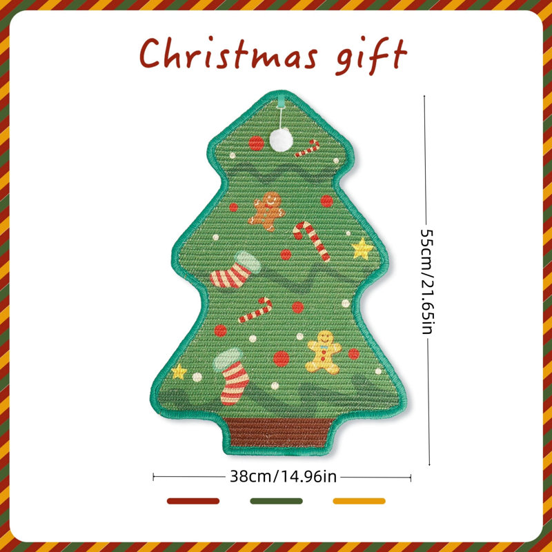 Arbre à chat en lin, fabriqué en toile de Noël, à fixer au mur, amovible, ne perd pas ses poils et convient parfaitement pour faire ses griffes au mur.