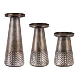 Tapered Metal Candle Holder (Set of 3)
