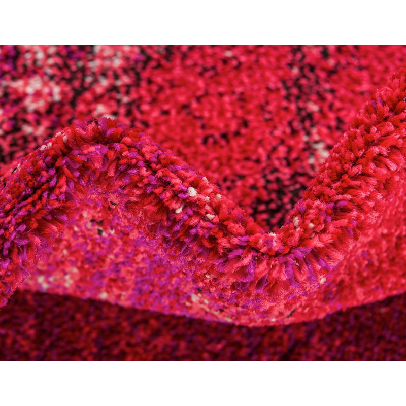 Tapis à motif géométrique magenta Meadow, Rectangle 2 pi 2 po x 3 pi