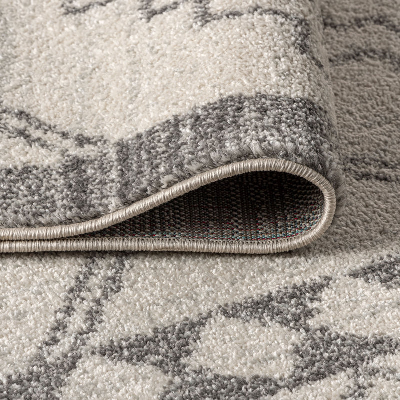 Amir Moroccan Beni Souk Cream/Gray Rug, Square 6'7"