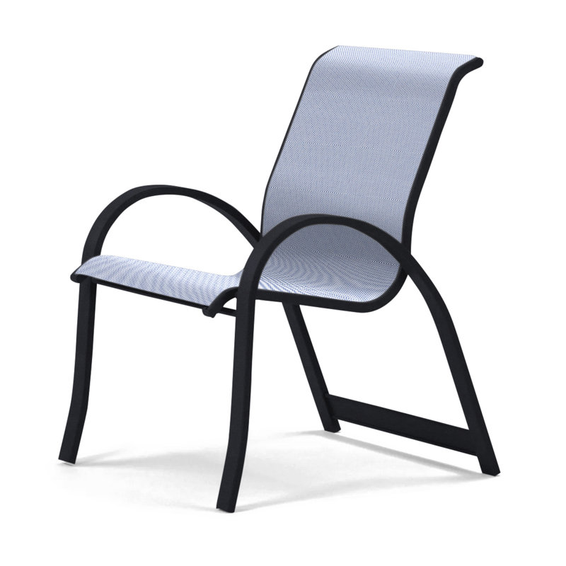 Aruba Stacking Patio Dining Armchair, Yellow, Black