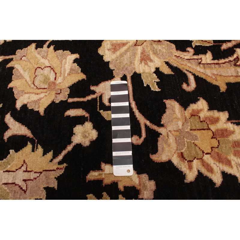 Tapis noir Peshawar Oushak 6 pi 3 po x 9 pi 1 po