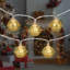 Cloches de Noël dorées 10 lumières à DEL 10 fils en cuivre 5,5 pi