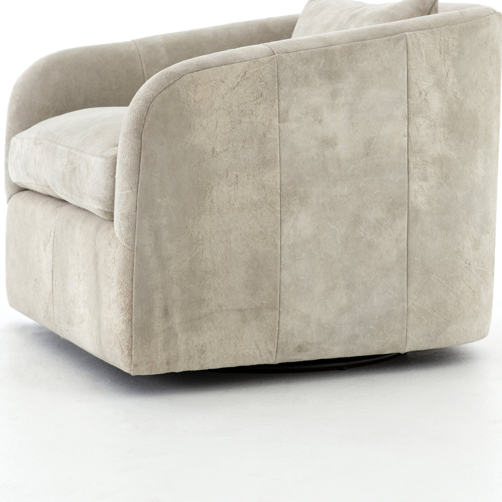 Windridge Upholstered Swivel Barrel Chair, Knoll Domino Gray, Polyester Blend