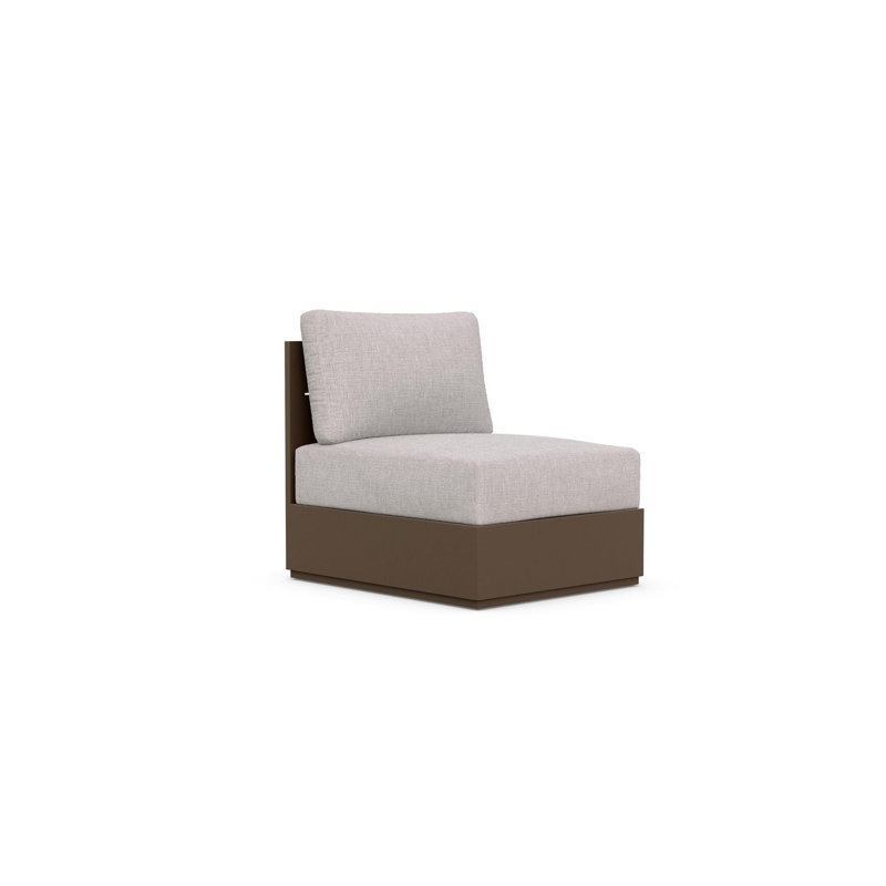 Sydney Armless Chair Charcoal + Slate Cushion, Bronze, Fawn
