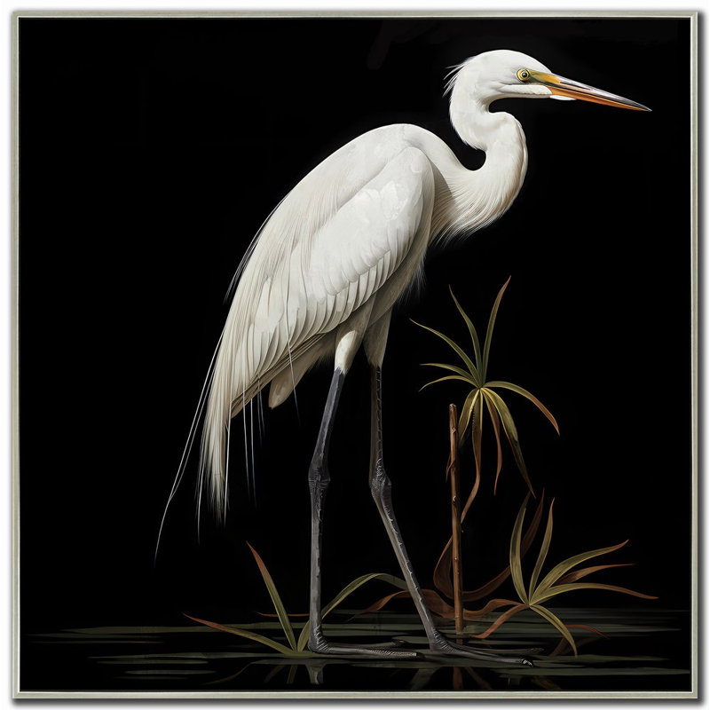 Midnight Heron I Canvas Wall Art