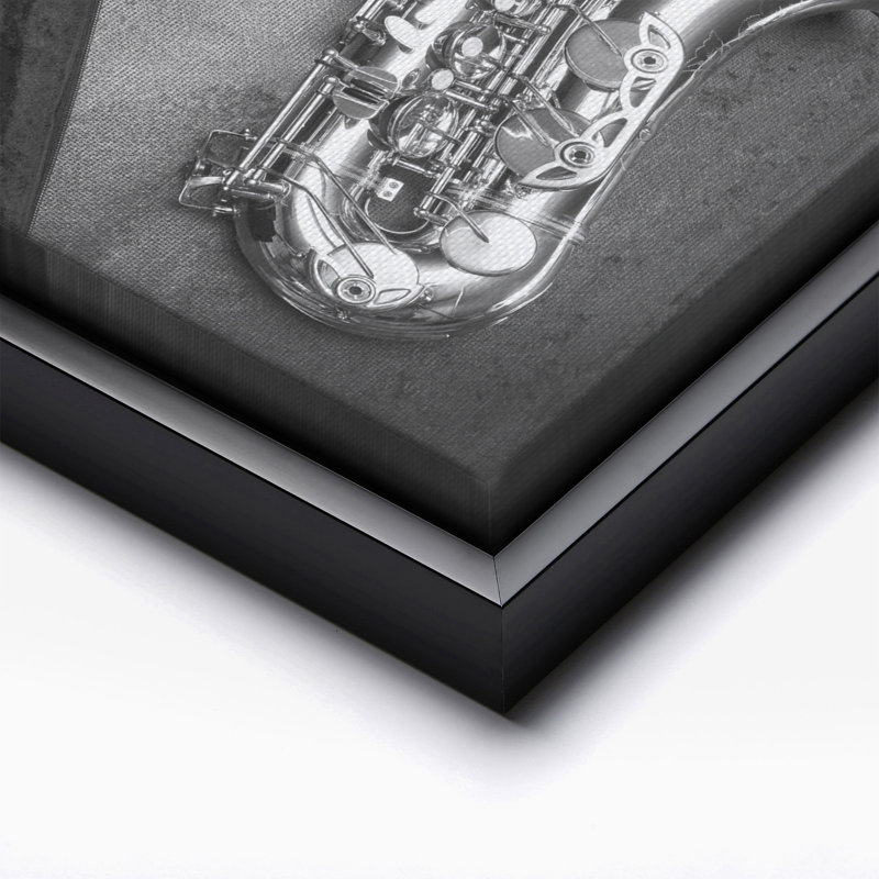 Photographie de saxophone, Black Framed, Canvas, 08"H x 10"W