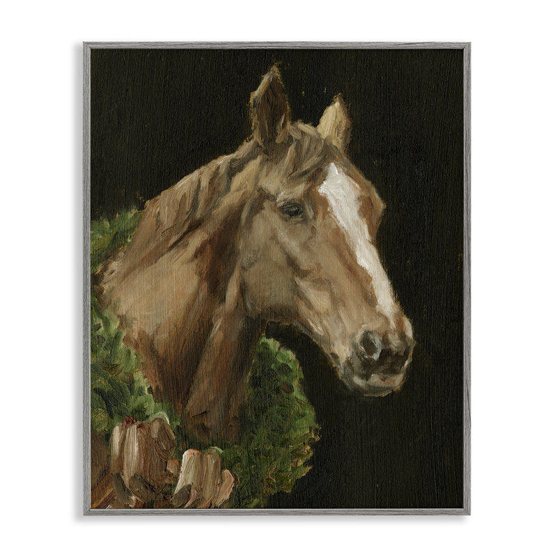 Cheval avec couronne saisonnière, estampe numérique, conception par Ethan Harper, H 20 po x l 16 po