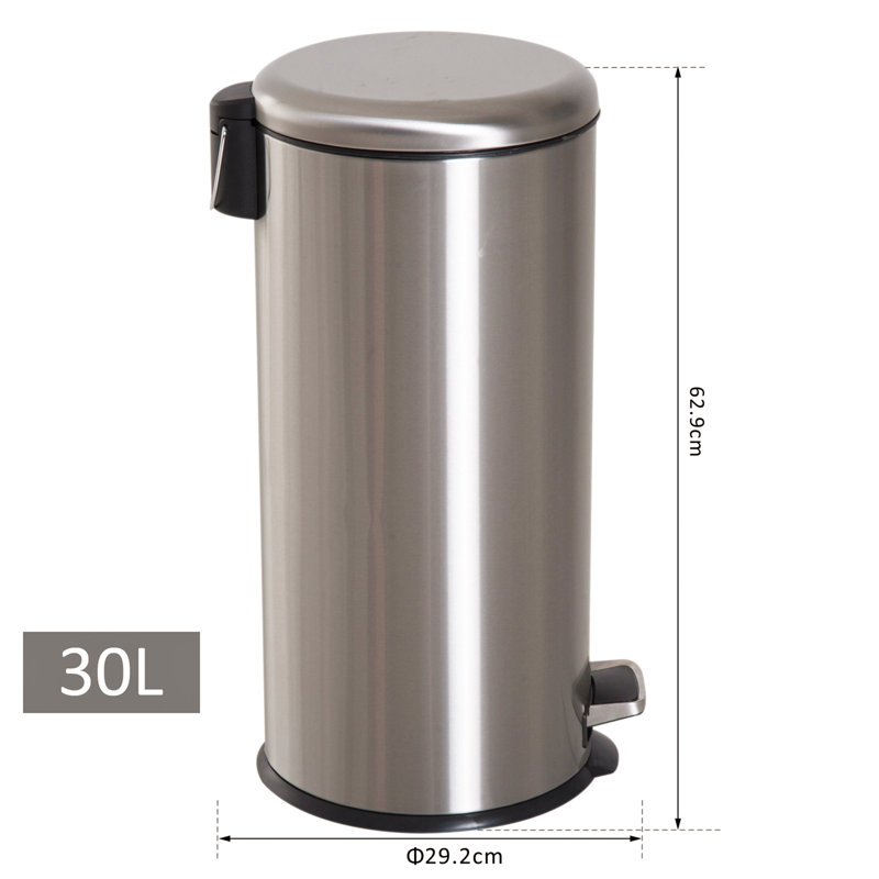 Brighton Steel Step On Kitchen Trash Can - 30L
