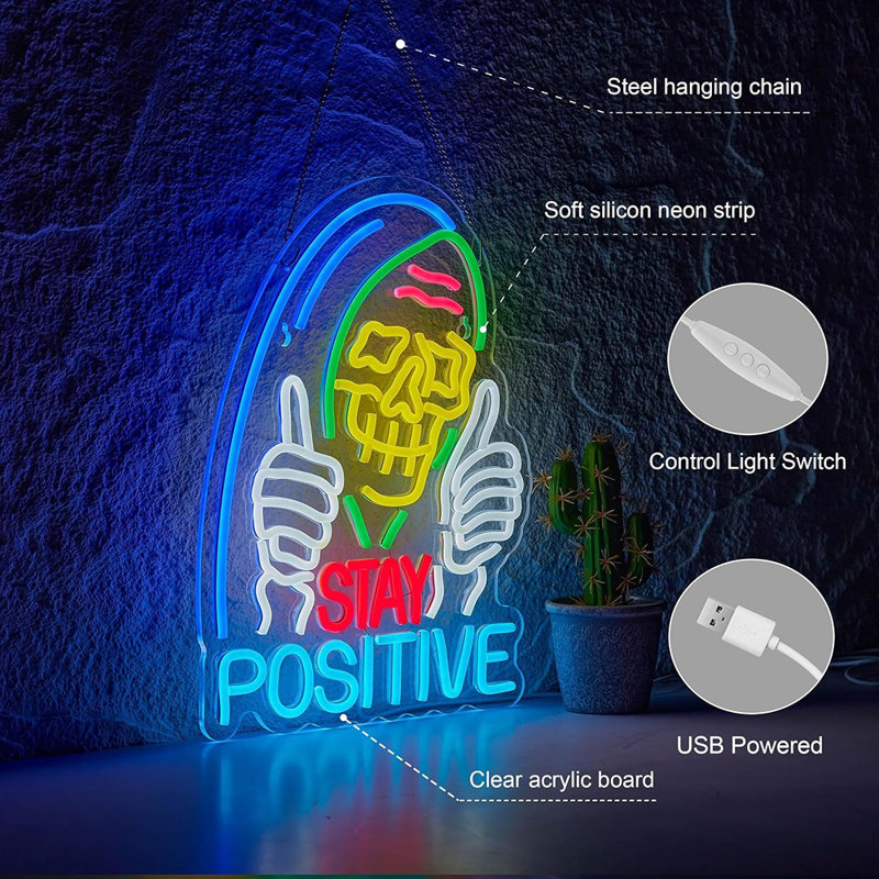 Enseigne lumineuse au néon Stay Posal Skull