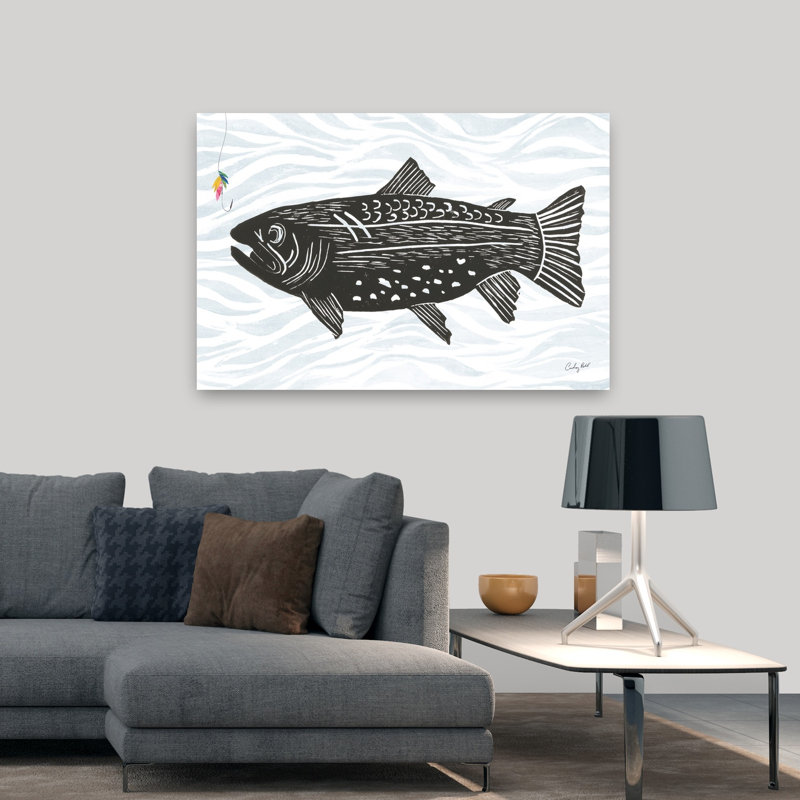 Poissons et crochets, H 48 po x l 32 po